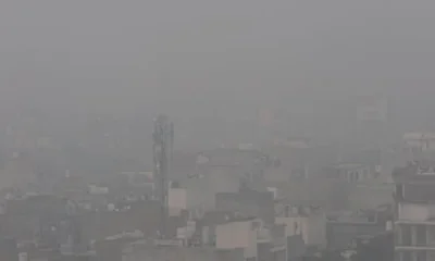 An aerial view of Delhi amid heavy smog