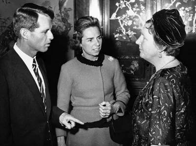 U.S. Attorney General Robert F. Kennedy and his wife, Ethel, talk with Queen Juliana of the Netherlands at meeting in the Royal Palace in the Hague, Feb. 25, 1965. (AP Photo)