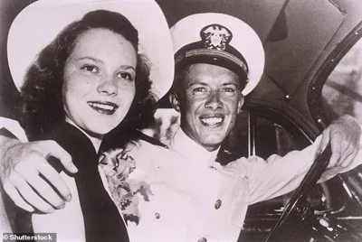 After their marriage, the Carters (pictured here in 1946) moved around the US going wherever the Navy needed Jimmy: living in Virginia, Hawaii, Connecticut, New York and California. He trained for submarine duty and started working with the fledgling nuclear submarine program. Their first child, John, was born in Virginia in 1947, followed by James in 1950, Donnel in 1952 and Amy - much later in 1967.