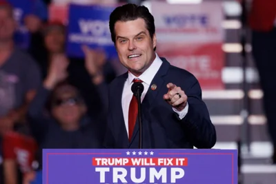 Gaetz speaks at a campaign rally for Trump in Henderson, Nevada, on October 31. He has been one of Trump’s staunchest allies