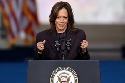 UNBOWED US Vice President Democratic presidential candidate Kamala Harris gestures as she speaks at Howard University in Washington, DC, on Nov. 6, 2024. Donald Trump won a sweeping victory in the US presidential election, defeating Harris to complete an astonishing political comeback that sent shock waves around the world. PHOTO BY SAUL LOEB/AFP