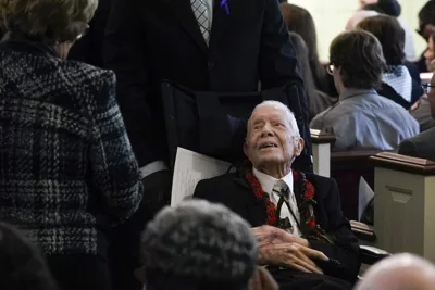 Jimmy Carter at Rosalynn Carter funeral, 2023