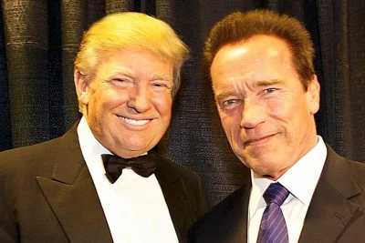 Trump posted this snap with then-friend Arnold Schwarzenegger in 2013 at the WWE Hall of Fame. The Republican  Terminator star recently came out for Kamala Harris