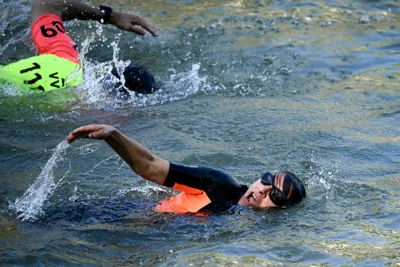 Image: Paris Mayor Anne Hidalgo swims in the Seine