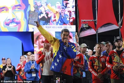 Venezuela's reelected president Nicolas Maduro addresses after the results of the presidential election in Caracas, Venezuela on July 29, 2024
