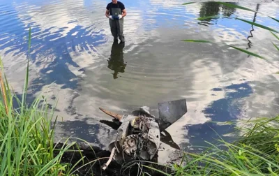 В Киеве в одном из прудов обнаружили остатки ракеты Х-101