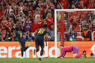 Champions League: Vinicius hits brace as Real Madrid come back to snatch draw at Bayern