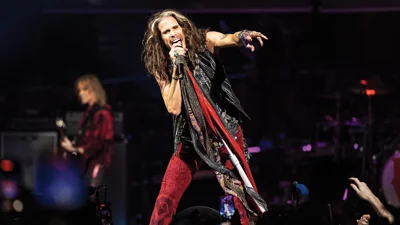 Steven Tyler of Aerosmith performs during night one of their "Peace Out: The Farewell Tour" on Saturday, Sept. 2, 2023, at Wells Fargo Center in Philadelphia.