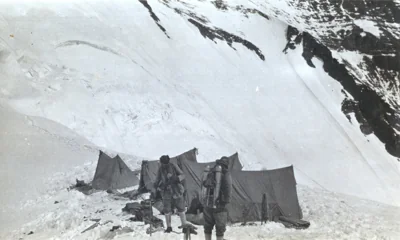 The last image ever taken of Mallory (left) and Irvine (right) as they leave North Col for the last climb