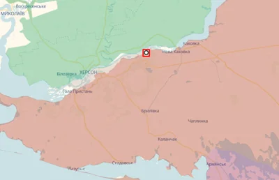 Крынки на карте Deepstate (белая отметка, обведенная красным)