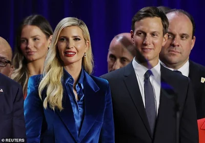 Jared Kushner and his wife Ivanka look on as Republican presidential nominee Trump spoke