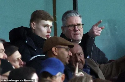 Prime Minister Keir Starmer pictured today at Arsenal's fixture against Nottingham Forest