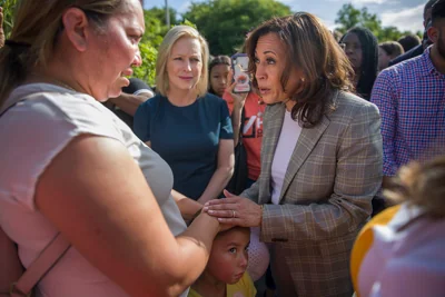 Kamala Harris, alongside New York Senator Kirsten Gillibrand, visited Florida in late June. Her party says the state’s Senate race, against Rick Scott, is winnable.