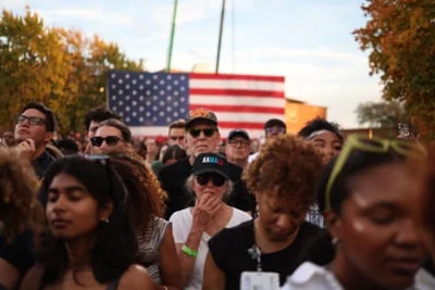 Kamala Harris supporters at her concession speech.