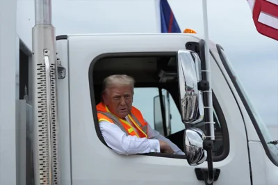 trump garbage truck wisconsin rally