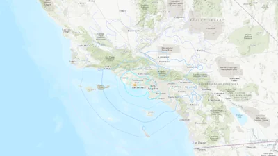 Map of LA earthquake