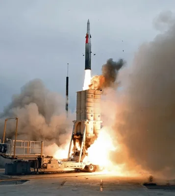 An Iron Dome launcher in action