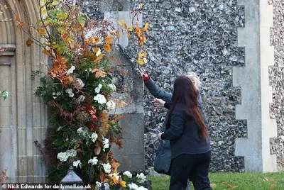 Flowers being prepared at the church in the Home Counties ahead of Payne's funeral