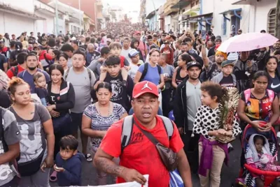 Migrants moving north from Tapachula, Chiapas in late 2024