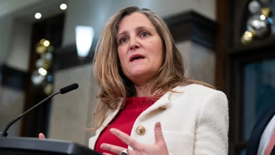 Finance Minister Chrystia Freeland quits cabinet hours before economic update