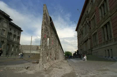 A broken remnant of the Berlin Wall,