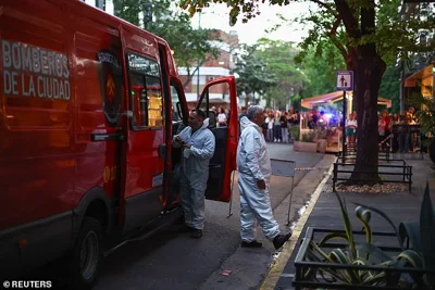 First responders arrive at the hotel where Liam Payne, former One Direction member, was found dead, in Buenos Aires