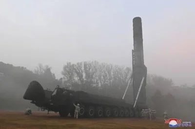 NUCLEAR MIGHT This photo shows a test launch of the new intercontinental ballistic missile 'Hwasong-19' at an undisclosed place in North Korea on October 31, 2024. AP PHOTO