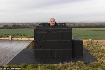 Jon Graves, 37, is the mastermind behind the ex-Royal Observer Corps pit's makeover which he says he had 'lots of fun' doing at its site in Pontefract, West Yorkshire