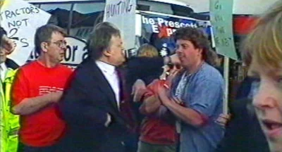 Prescott remains most famous for punching a protester who threw an egg at him