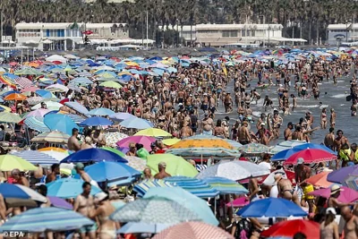 The average global temperature across June, July, and August was 0.69°C above average - surpassing the previous record set last year. Pictured: Valencia on 11 August