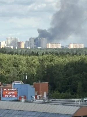 Строительный рынок загорелся в подмосковной Балашихе