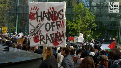 Anti-Israel protesters rally outside of New York University’s campus