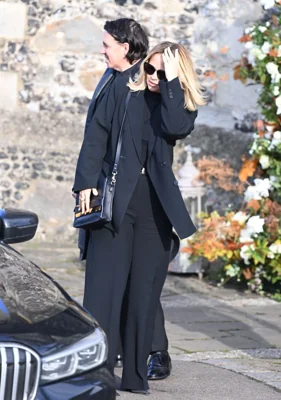 Kimberley Walsh arriving at Liam Payne's funeral today