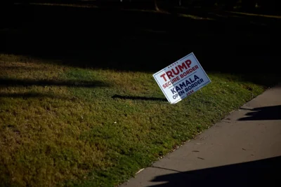 A pro-Donald Trump sign pictured outside a polling station in Scottsdale, Arizona