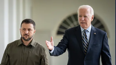 Ukraine President Volodymyr Zelensky and President Biden