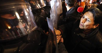 Riot police disperse protestors rallying against Georgia’s retraction of EU bid