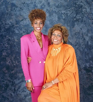 Whitney Houston and Cissy Houston pose for a photo