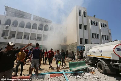 The health ministry in Hamas-run Gaza said an Israeli strike Saturday on a school killed 30 people