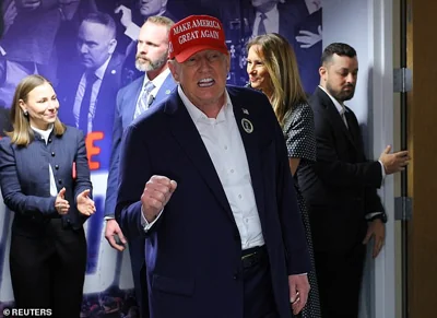 Trump and former first lady Melania visited campaign headquarters in West Palm Beach, Florida on Tuesday, November 5 to visit with and thank the former president's campaign workers on Election Day