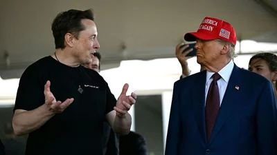 Donald Trump flew to Texas to join Elon Musk at the test launch of Starship.