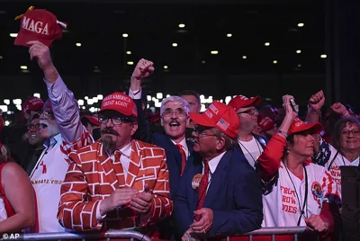 Nervous excitement gave way to joy at the Trump watching party as Tuesday evening turned to morning