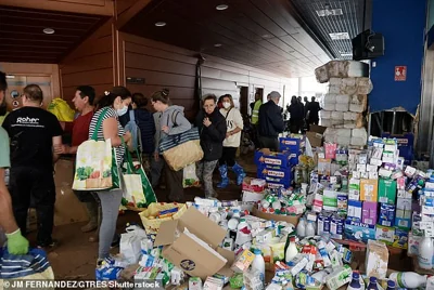 Food donations were made available to hard-hit residents in Valencia