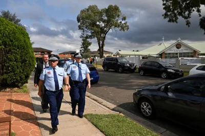 police in Australia after a knife attack