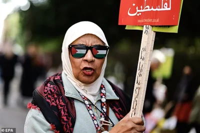 Activists convened in Bedford Square on Saturday morning ahead of a planned march to Russell Square amid a heavy police presence