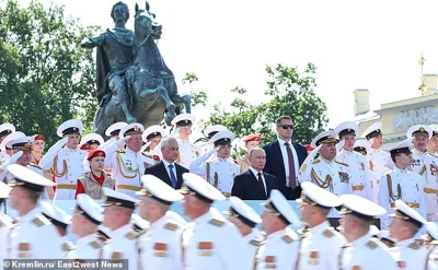 Putin and Belousov attend Navy Day parade on July 28. Moscow claims that intelligence' obtained indicated that Ukraine was seeking to assassinate both men