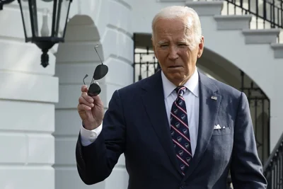 Joe Biden speaks outside the White House