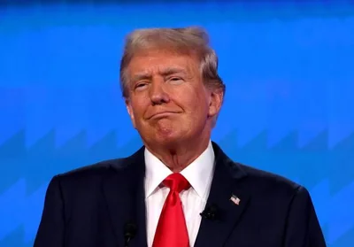Trump smiles during CNN Presidential Debate