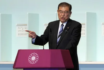 Ex-defense chief Ishiba elected Japan ruling party leader