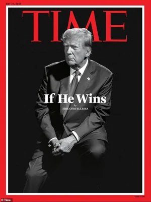 Trump on the cover of Time magazine earlier this year for an article about his third White House bid in May