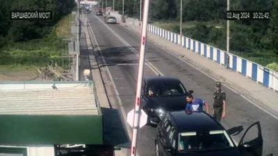 Мост между пограничными пунктами "Тересполь" и "Брест". 2 августа 2024 года. Скриншот видео ГПК